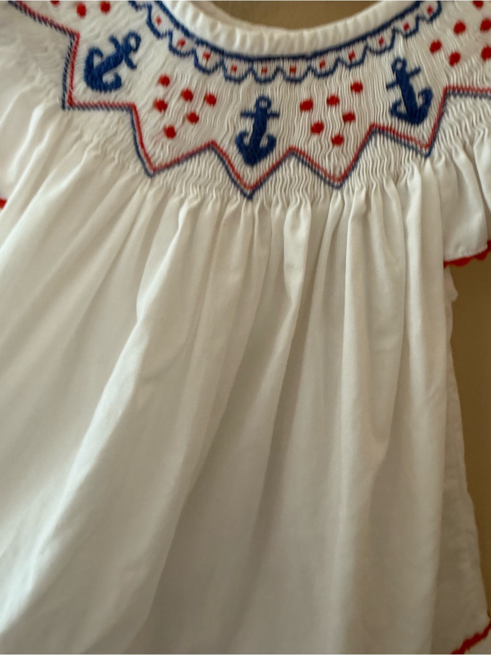Smockingbird Patriotic nautical anchors dress size 18 months - Picture 4 of 6